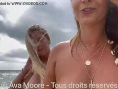 Ava Moore - MEGA BUKKAKE with Aurbeaureal on the naturist beach of Cap d'Agde - PORNO REALITE