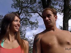 Cuck for cash permits rich stranger to assfuck his GF in park