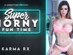 Tattooed hottie with an innocent look Karma RX is sucking her dildo