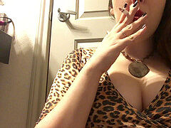 Big mammories teenage Smoking - All inborn Perky Tits - Red Lipstick