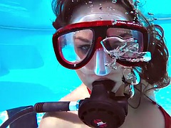 Hungarian pornstar Lana Tanga has an orgasm underwater