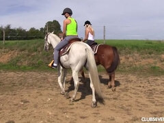 Naked horse riding