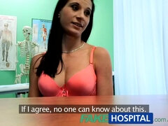 Real hospital doc convinces patient to have office sex in fake hospital POV