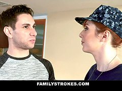Stepson can't resist his stepmom's juicy ass & gets boned by big titted MILF stepmom Lauren Phillips