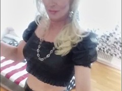 MissRose TS - My Bulge Panties - Stunning Blonde Swedish transexual Model Rosanna PVCPants LatexBra Fetish Pantytease