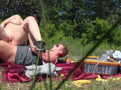 Brunette doll dreamed to get fucked by new lad in the park