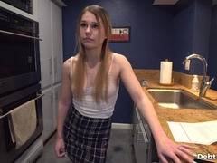 Cute coed fucked for rent debt