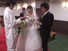 Christian Japanese wedding with the busty bride and the bride's maid fucked in church