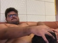 Sucked the big tits gay chubbys cock and took his amateur gay cum