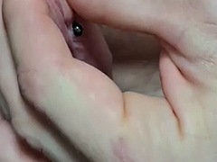 Superglue cock closed urethra close-up