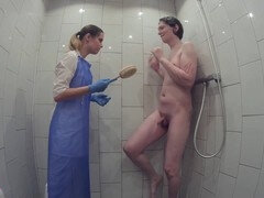 In shower, uniforms, roleplay