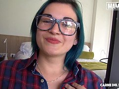 (Alex Moreno, Clara Lucia) - Hot Blue Hair Latina With Perfect Tits And Ass Hardcore Sex With Casting Agent