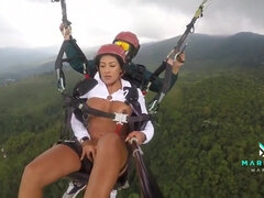 The number 1 black actress from Colombia Mariana Martix goes paragliding masturbating nude - Outdoor