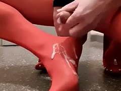 CUMSHOT COMPILATION Lots of cum in nylon pantyhose