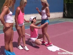 Teen catfight at the tennis court