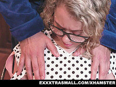 ExxxtraSmall - little egghead With Glasses romped By Stepdad