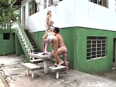 Little Brazilian blonde slut loves shemales compilation