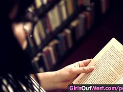 Hairy lesbian girls in book store