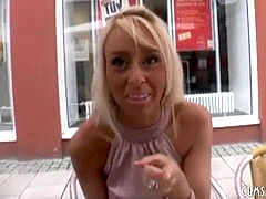 Hot German blonde first-timer orgy In A Public Toilet POV