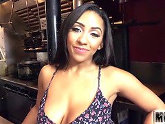 Priya Price's steamy kitchen blowjob in POV video - Mofos.com