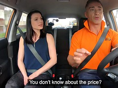 Real student driver pleasing instructor in hot affair