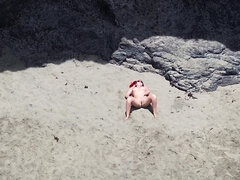 Naked Beauty on Beach - Drone POV Erotic Relaxation