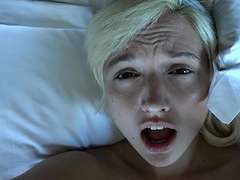 Blondin, Avsugning, Creampie, Söt, Flickvän, Hardcore, Slick, Pov