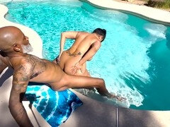 Stor kukk, Svart, Bløtkake, Milf, Basseng