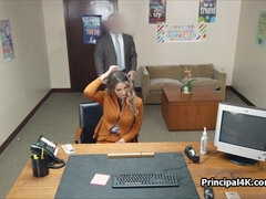 Throating and riding principals fat hard dick