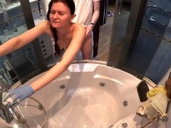 Fürdőszoba, Monumentális dákó, Cumizás, Pár, Házi készítésű, Orosz, Vékony, Wc