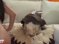 Halloween Prank Gone Wild: College Boyfriend Gives Busty Latina a Naughty Anal Surprise