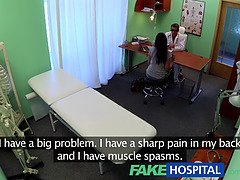 Big-titted milf gets boned on the examination table after a naughty strik
