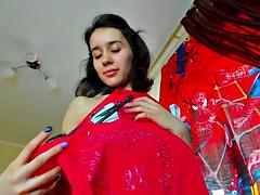 Enthousiasteling, Mooi, Grote mammen, Schattig, Alleen, Tiener, Tieten likken