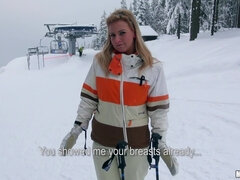 Nathaly Cherie Flashing Her Double-D's While She Skis