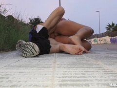 Caught Nude In Her Car part 2 - Big ass Brunette Adara Love fucked Outdoors in Prime POV Sex action