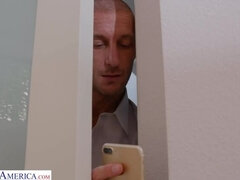 Naughty America - Aila Donovan fucks in the bathroom