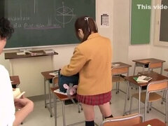 Godly Japanese teenage whore Miku Airi got a huge mouth cumshot