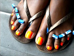 Hood MILF Orange Toenails