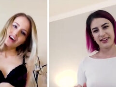 Scarlett Sage and Kristen Scott have fun through webcam