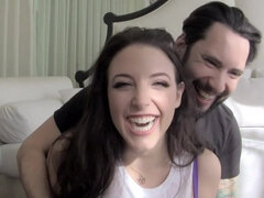 Curvy brunette PAWG from Australia Angela White - BTS hardcore with cumshot