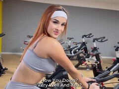 Colombian teen Abella Olsen lures a stranger at the gym for anal play with a toy