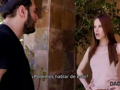 Mamada, Atrapados, Papá, Estilo perrito, Pelirrojo, Afeitado, Español, Adolescente