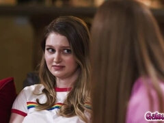 Bunny Colby shyly admits to her friend Skylar Snow that she gets aroused every time they go cycling, and Skylar has an idea on how to keep her arousal