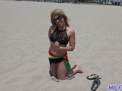 MILFTRIP Lipstick MILF Stevie Lix Bathes In Sun Before Bathing In Cum