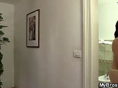 Girl getting tricked by smart brother