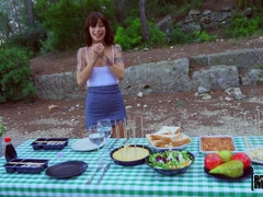 Brown-haired slut gets anal from horny Spanish dude