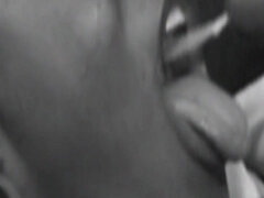 큰 가슴, 오랄섹스, 흑갈색 머리, 사정 샷, 음경, 더블 삽입, 에보니, 하드코어