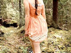 Forest quickie with insane teenie public porn