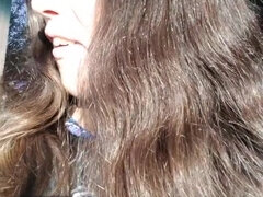 Amateur, Brunette brune, Voiture, Exhib, Français, Public, Pute, Nénés