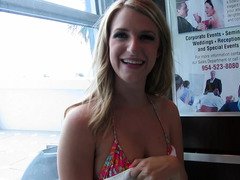 Picking up a bikini babe at the hotel and fucking her hard
